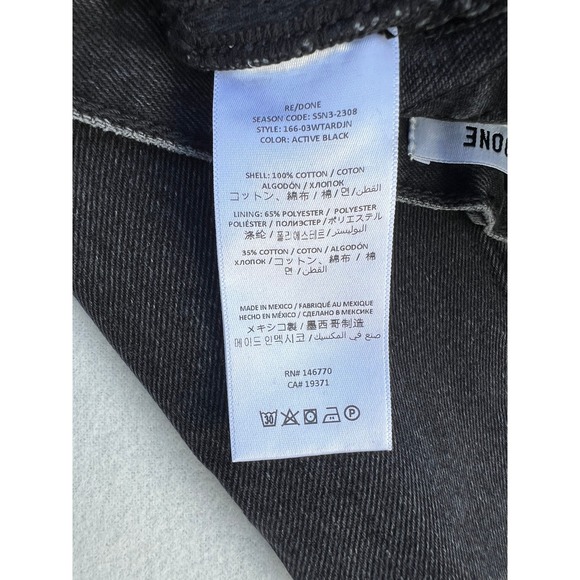 RE/DONE High Rise Loose Women's‎ Black Wash Denim Jeans Split Hem Size 26 NWT - Picture 5 of 12